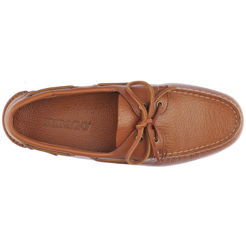 DOCKSIDES PORTLAND MARTELLATO BROWN-Chaussures bateau pour homme en cuir Portland