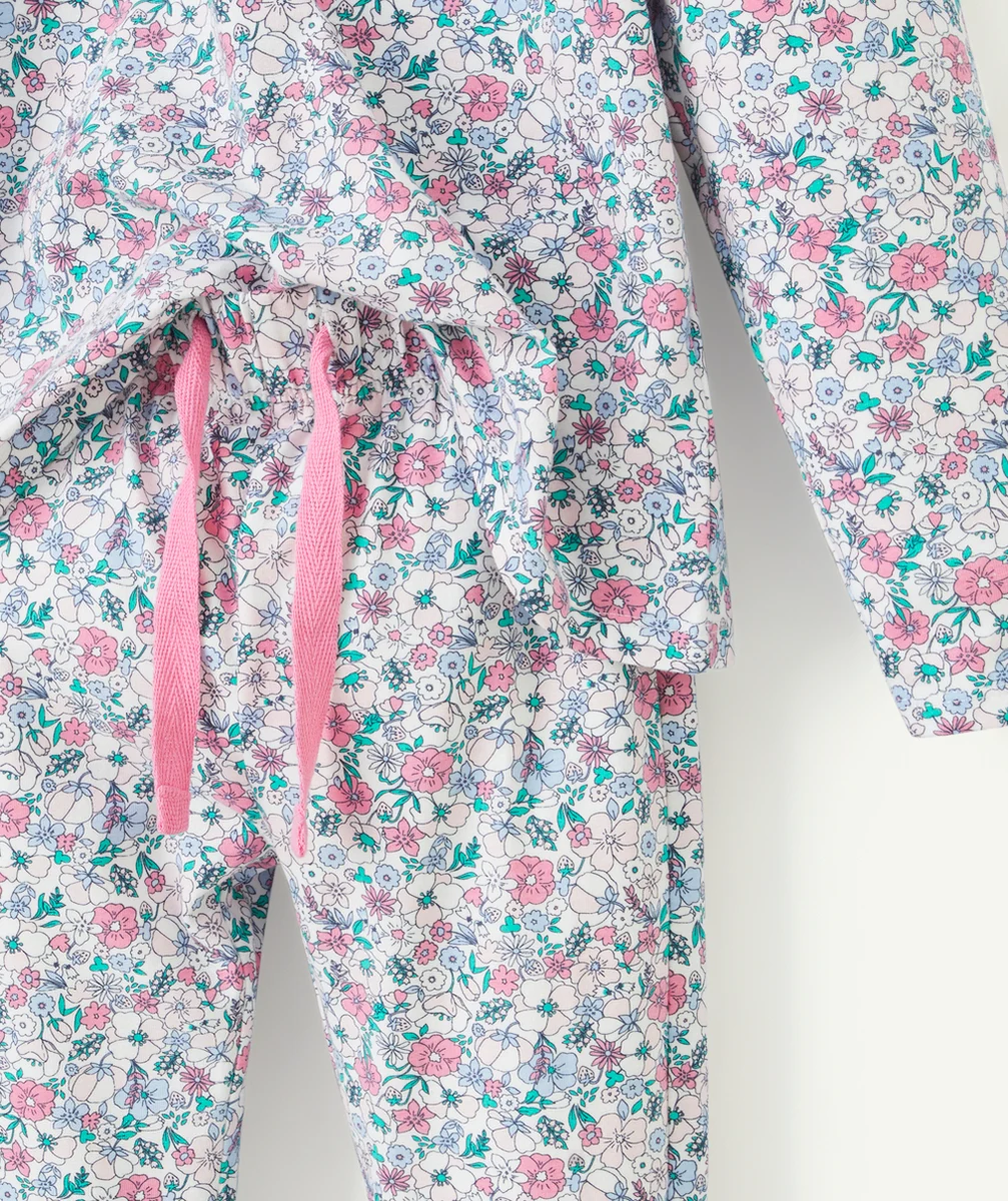 PYJAMA FILLE EN COTON BIO IMPRIMÉ FLEURI