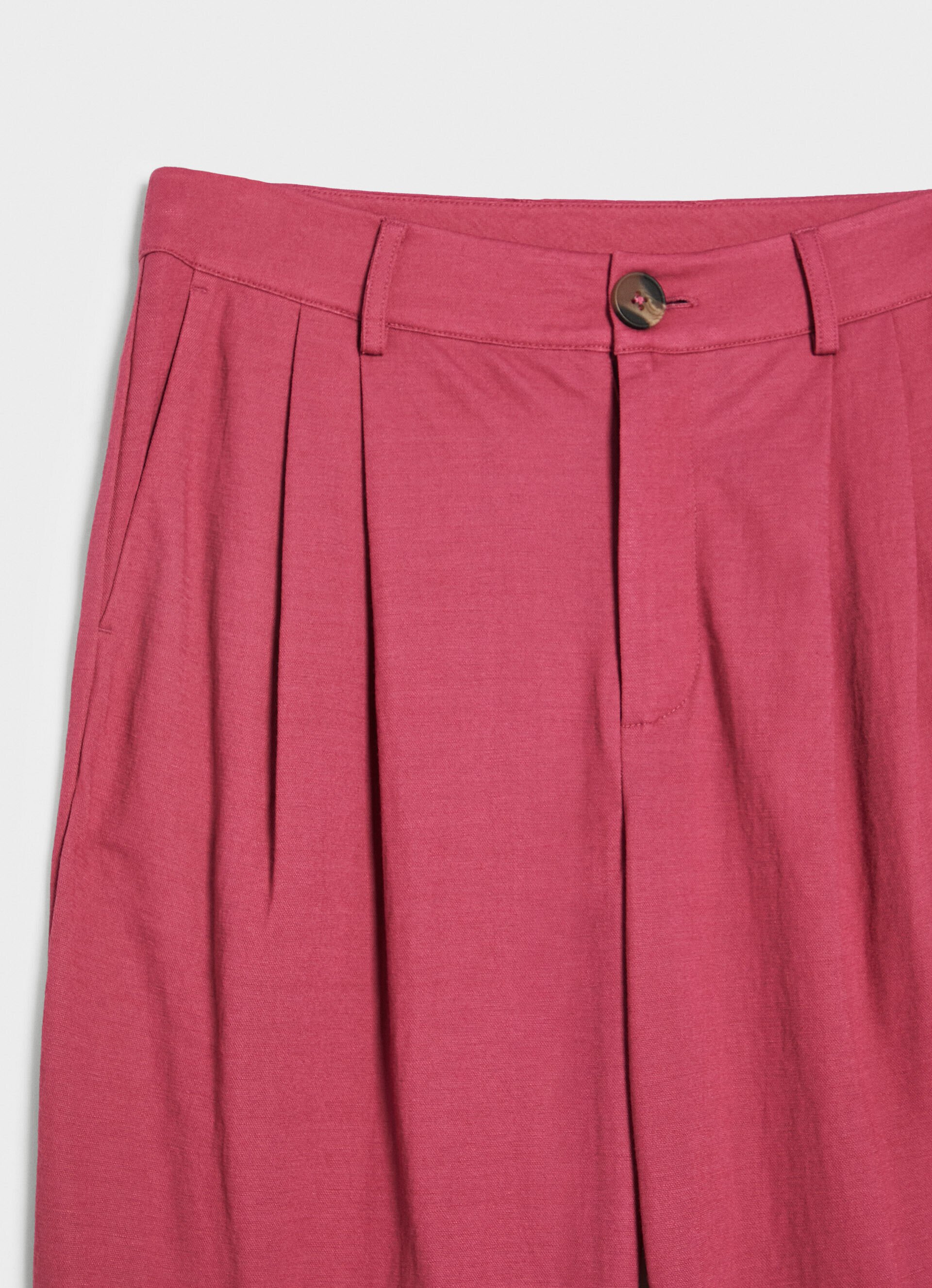 Calça chino de tecido fluido - rosa blush escuro