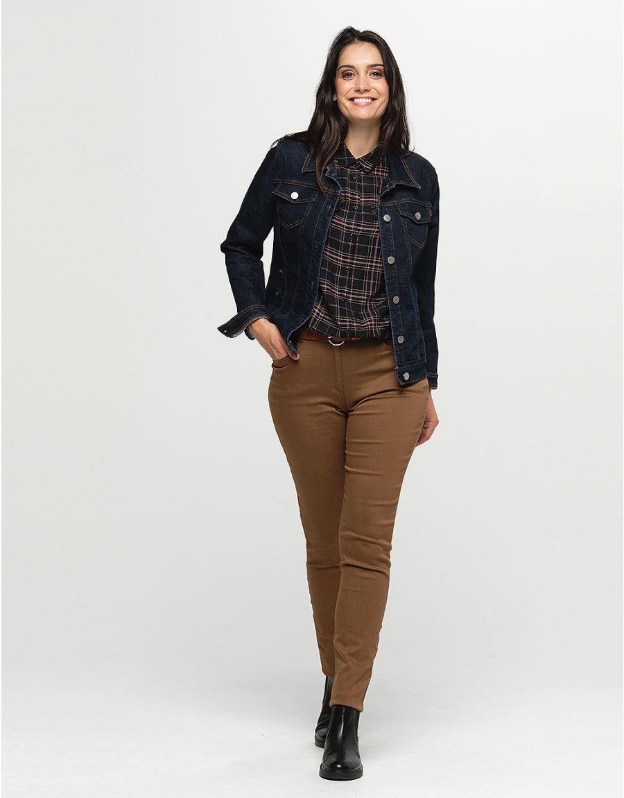Pantalon slim marron