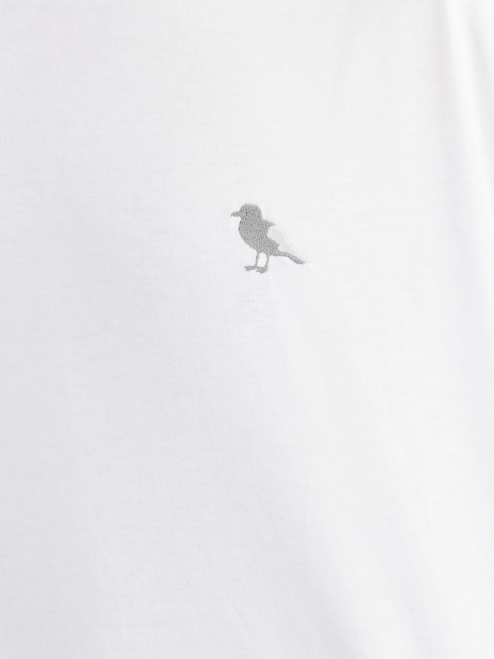 Cleptomanicx Embroidery Gull Mono T-Shirt white