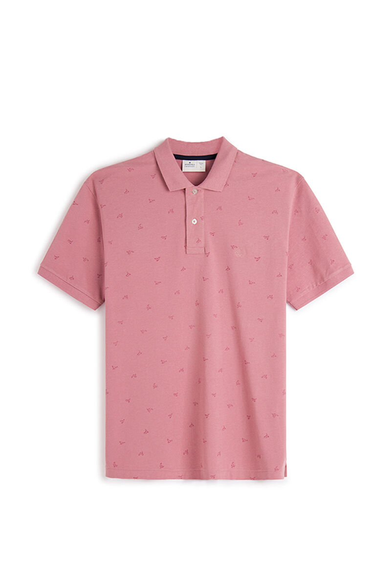 Camisa pólo piqué com estampa completa - lilás