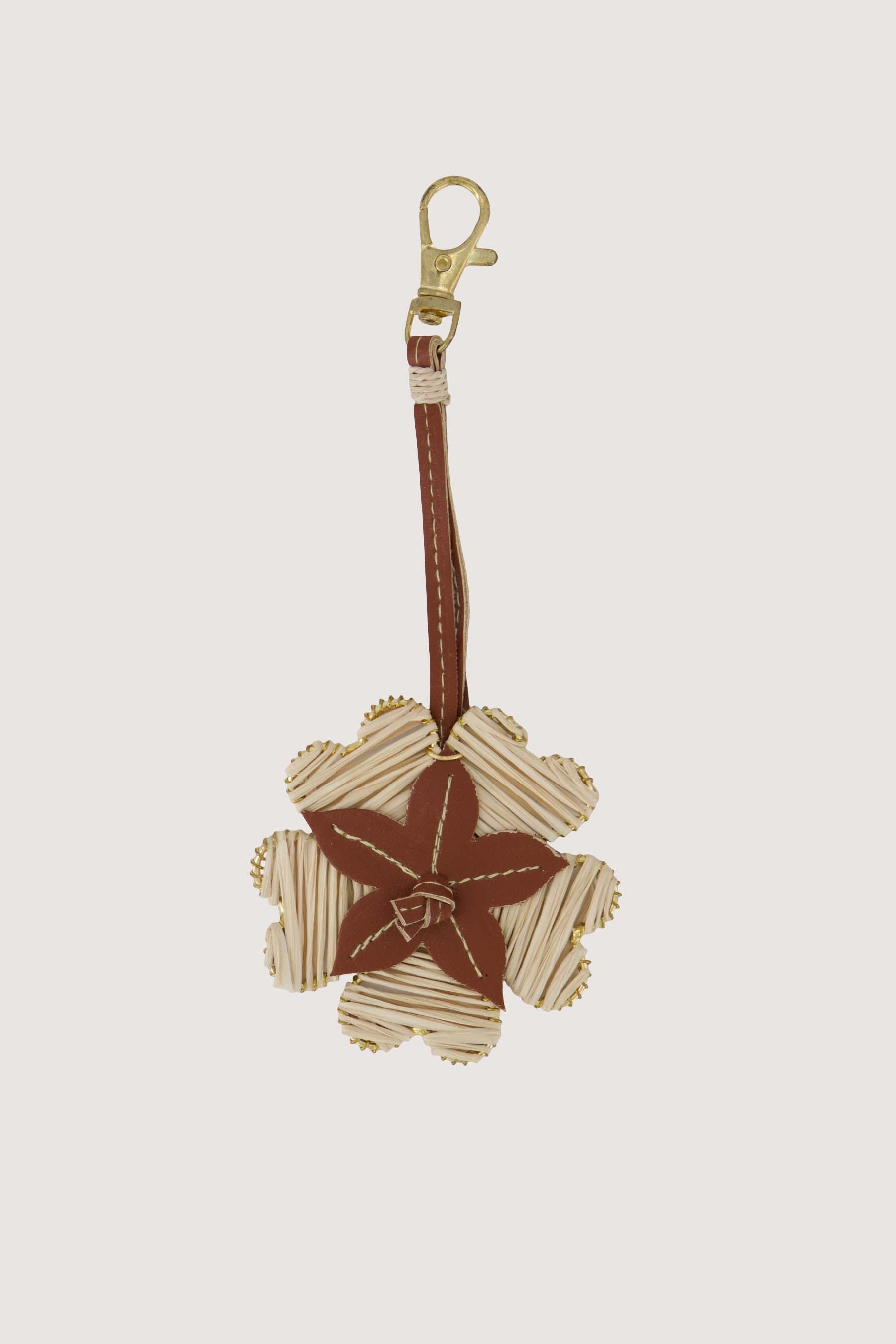 tas/sleutel hanger bloem PU