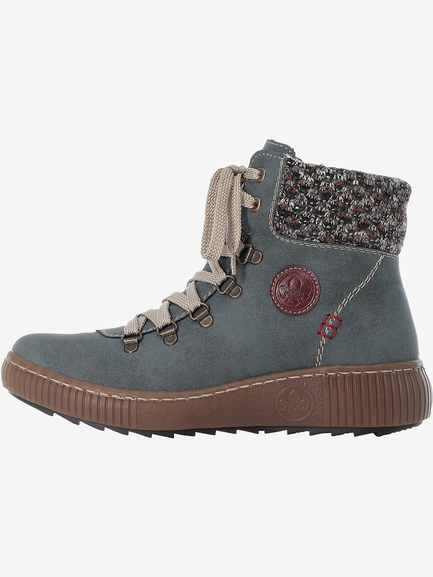 Bottines d'hiver logo estampé et couture contrastée