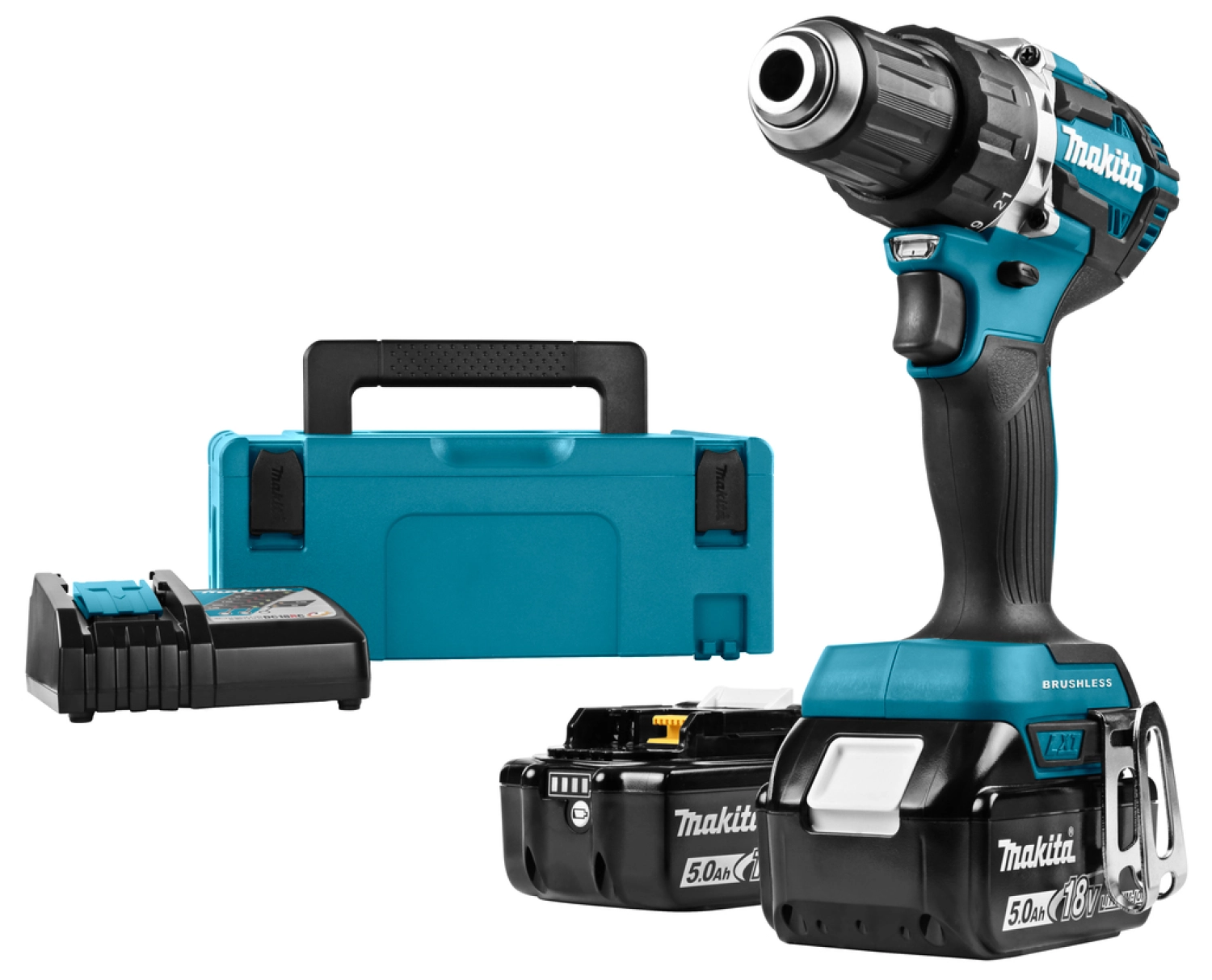 Makita DDF484RTJ 18V Li-Ion accu boor-/schroefmachine set (2x 5.0Ah accu) in Mbox - koolborstelloos