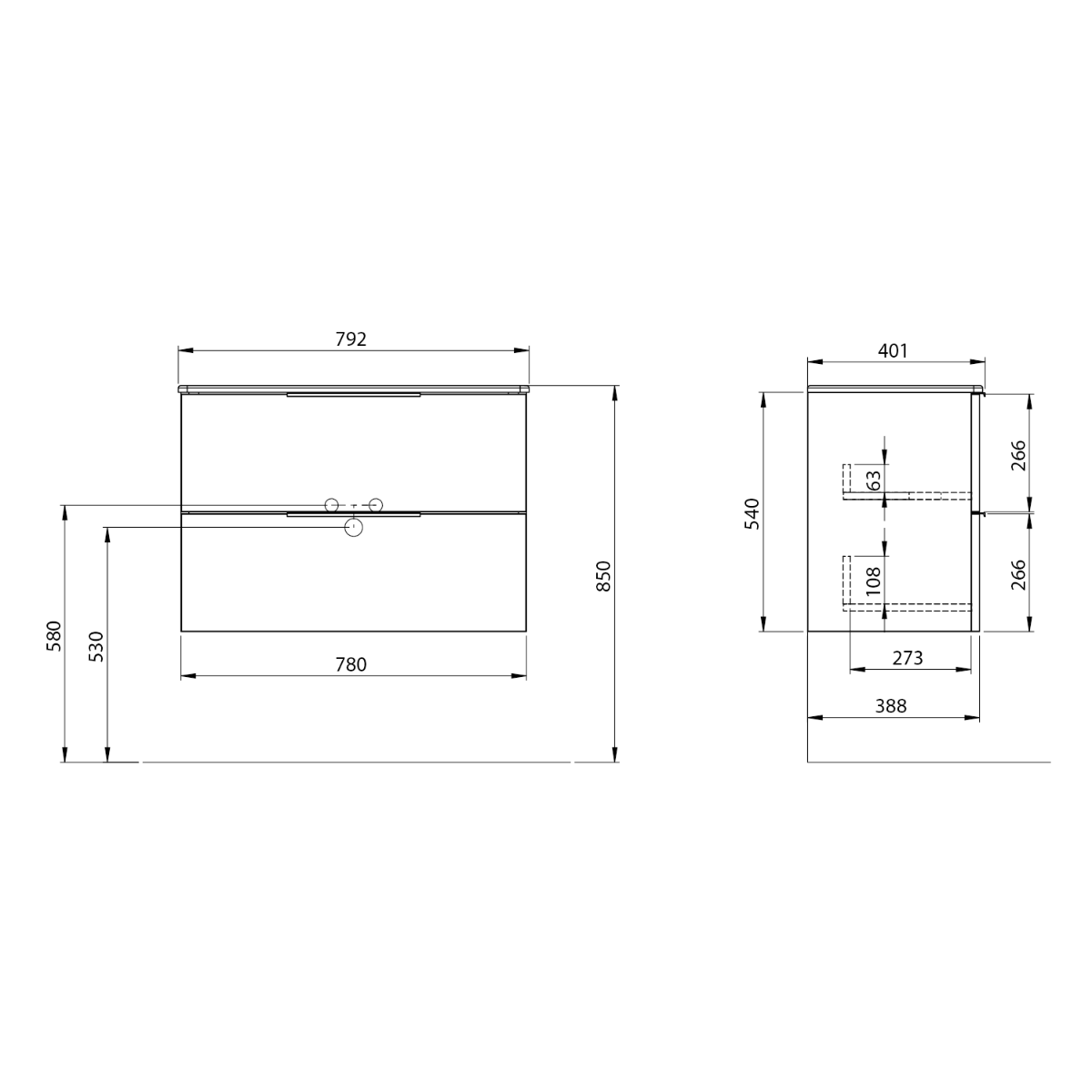 Sapho Cirasa Compact wastafel onderkast 78x39x54cm donkerbruin