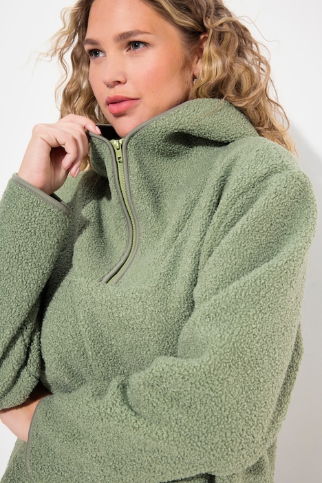 Teddypullover, Plüsch, Kapuze, Langarm