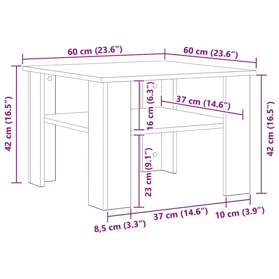 vidaXL - Salontafel - Wit - Bewerkt hout