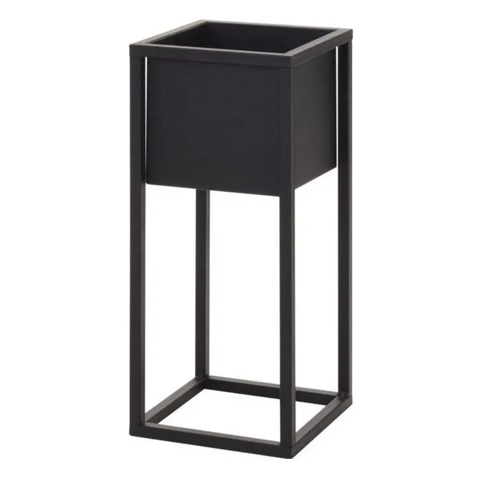 H&S Collection Plantenpot - zwart metalen standaard - 50 cm
