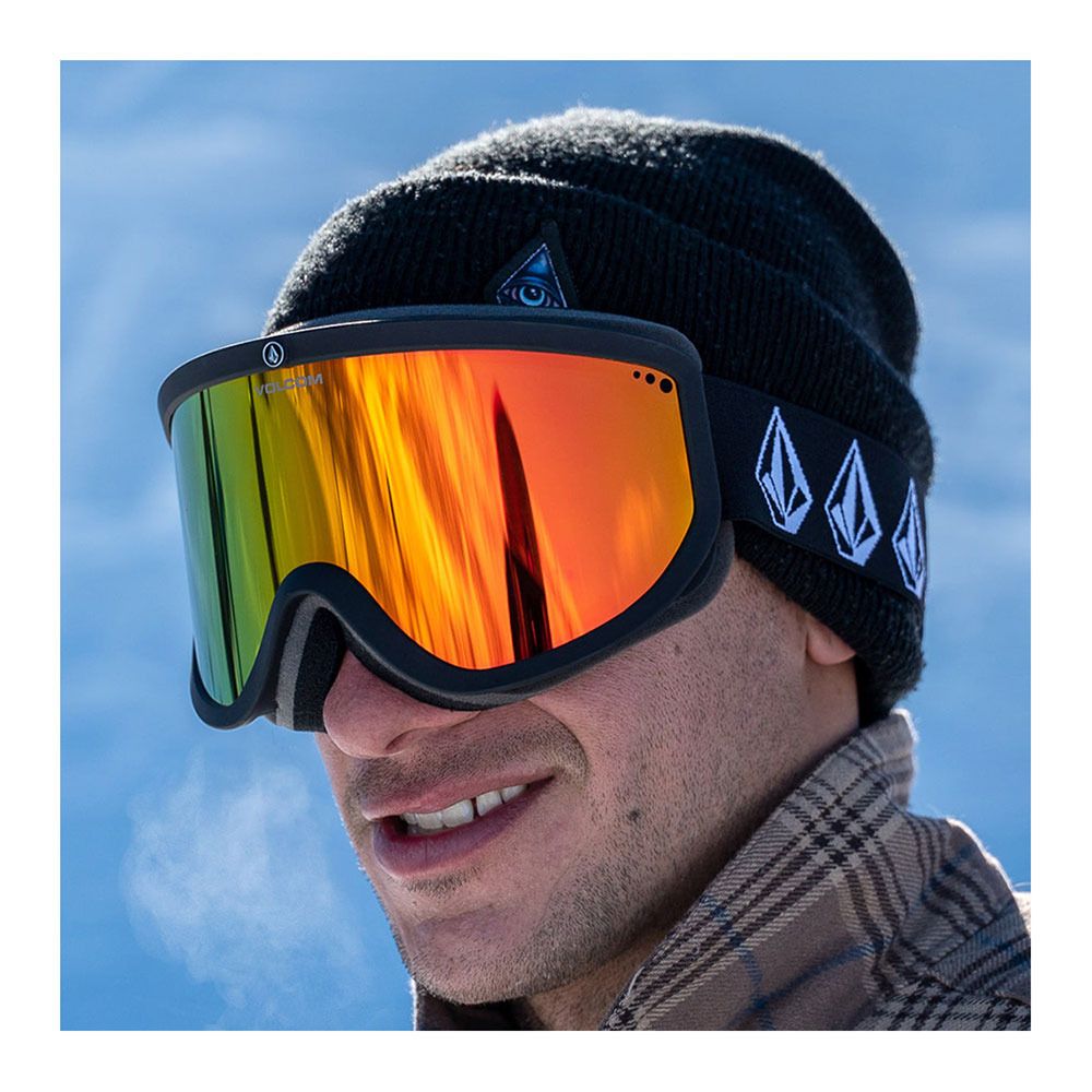 Volcom FOOTPRINTS - Masque ski Homme matte black stone/red chrome