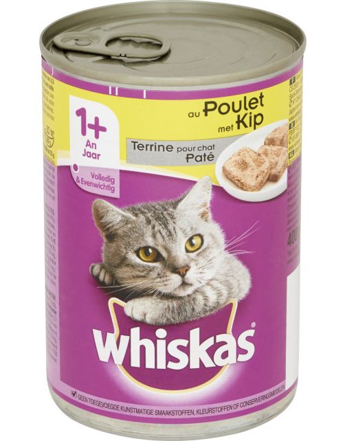 Whiskas Blik Pate - Kattenvoer - Kip Paté 400 g