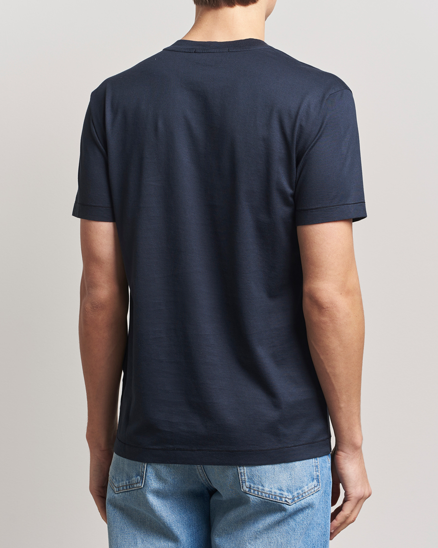 Stone Island Garment Dyed Cotton Jersey T-Shirt Navy Blue