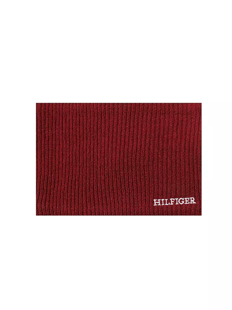 TOMMY HILFIGER Kinder Geschenkset Mütze und Snood dunkelrot