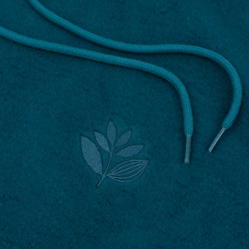 SWEAT À CAPUCHE À ÉCUSSONS - BLEU PÉTROLE