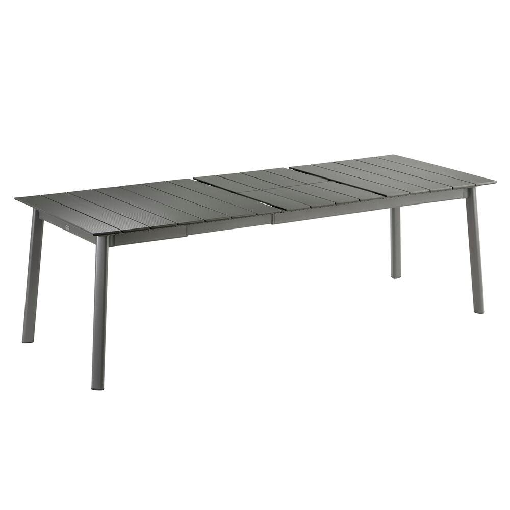Ausziehbarer Gartentisch für 8 bis 10 Personen Oron Aluminium-Latten Grau Titane