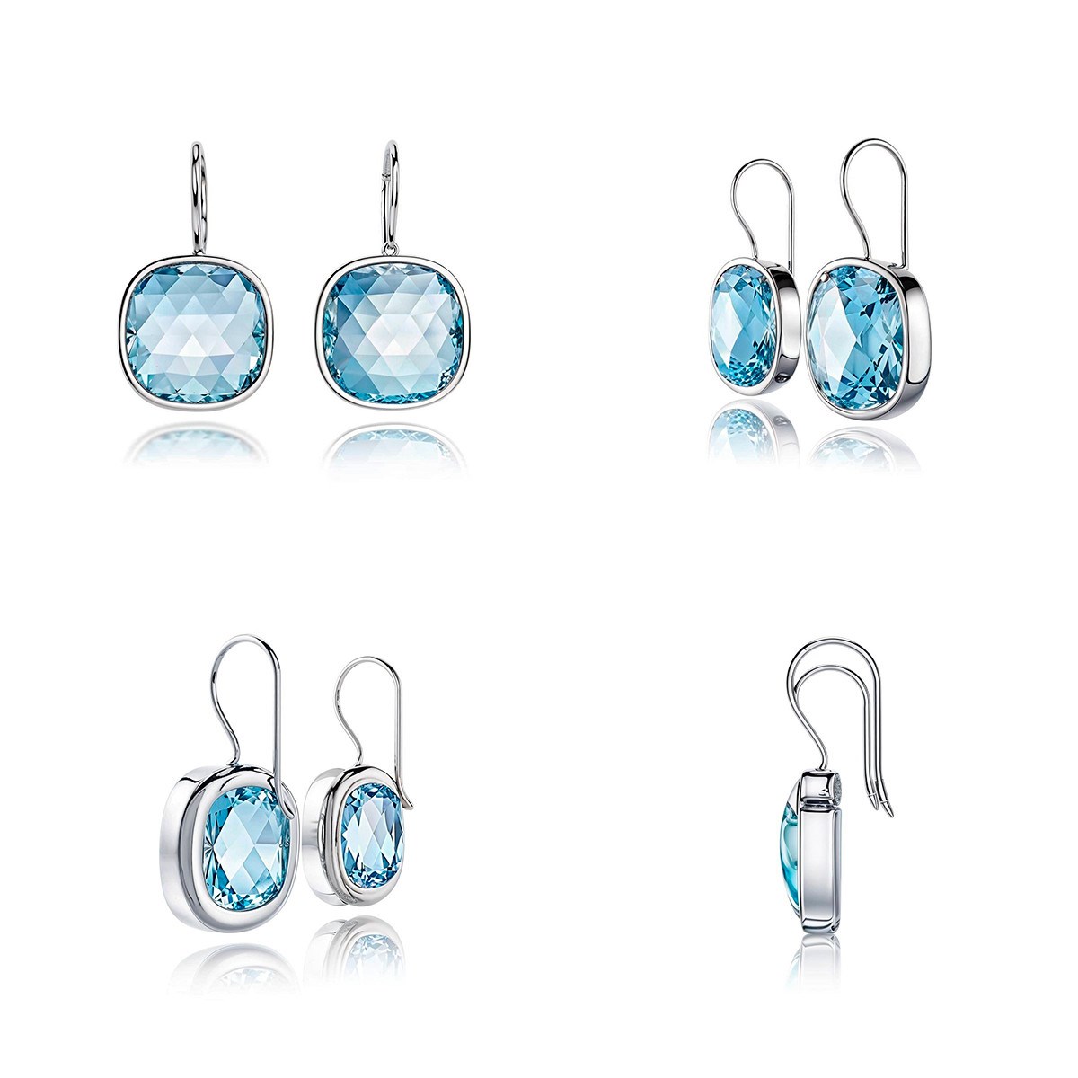 Boucles d'Oreilles Élégantes en Topaze Bleue Ciel - Argent 925 Rhodié | Aden Boutique