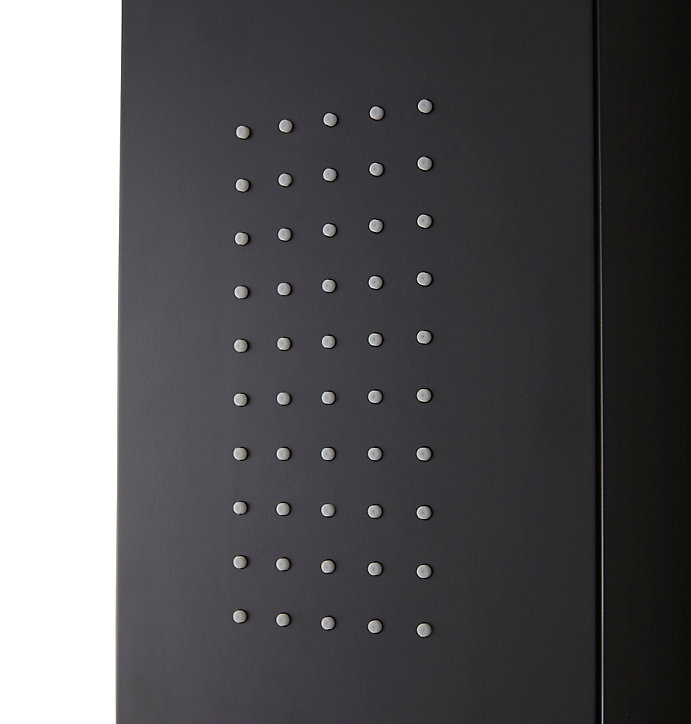 Colonne de douche hydromassante thermostatique avec pommeau + douchette 3 jets + flexible, noir, Cooke & Lewis Magda