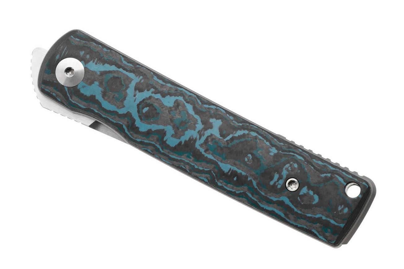Reate Bushido, Satin M390, Arctic Storm FatCarbon, zakmes
