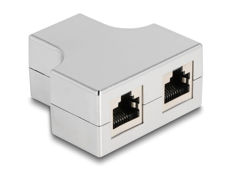 Delock RJ45 Splitter, 1x RJ45 Buchse zu 2x RJ45 Buchse 1 St Delock RJ45 Splitter / T-Adapter 1 x RJ45 Buchse zu 2 x RJ45 Buchse Cat.5e STP