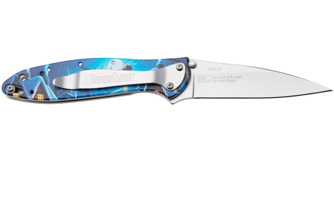 Kershaw Leek Christmas 2025 1660C25 Stonewashed 14C28N, Aluminum, Factory Special Edition zakmes, Ken Onion design