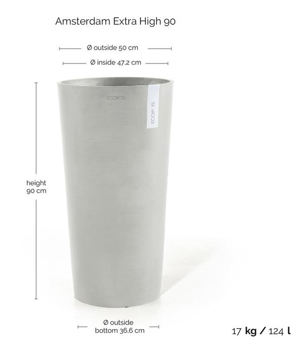 Ecopots Kunststoff-Topf Amsterdam hoch, rund