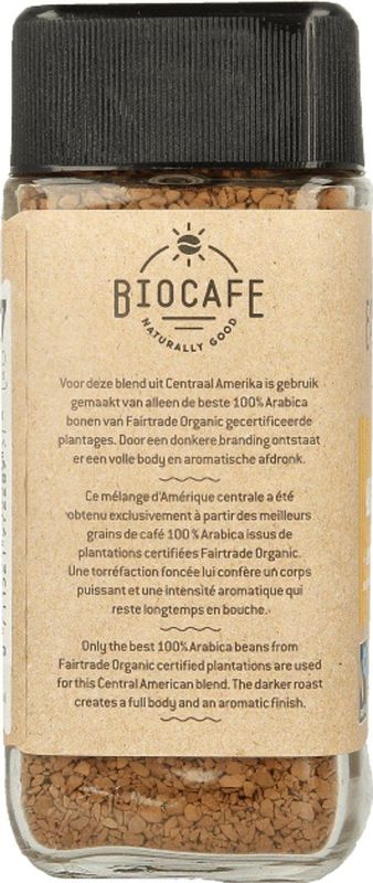 Biocafe - Instant Koffie Bio - 100% Arabica - Mild en Aromatisch