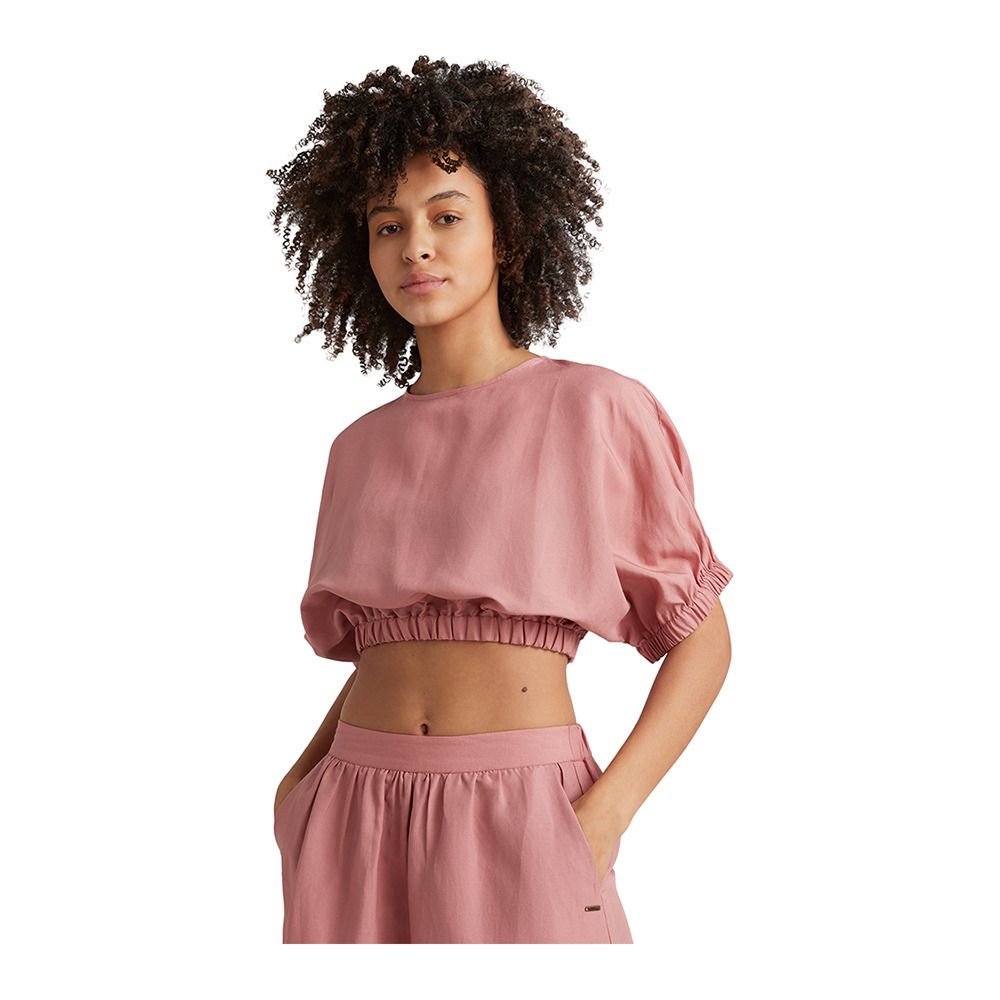 O'Neill TIDDA WOVEN - Crop top Femme ash rose