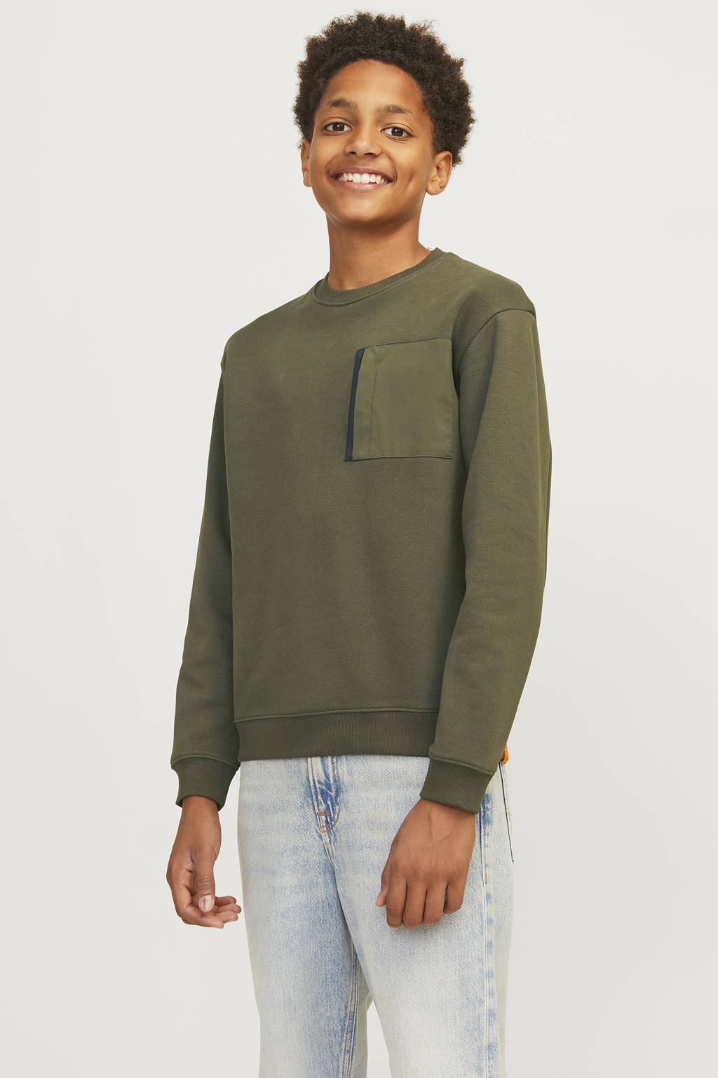 JACK & JONES sweater JCOOUTDOOR armygroen