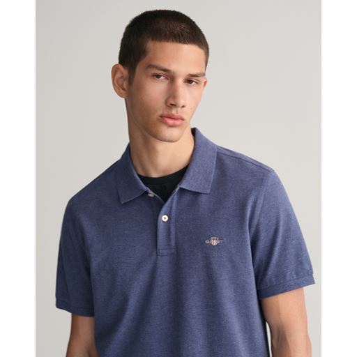 GANT Shield Piqué Polo T-shirt, Dark Jeansblue Melange, XL