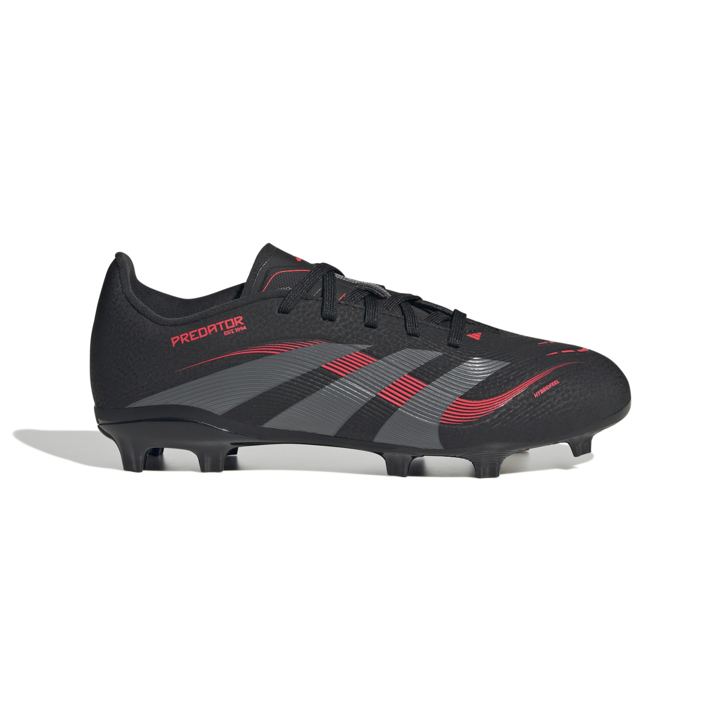 Adidas Predator League Gras / Kunstgras Voetbalschoenen (MG) Kids Zwart Grijs Rood