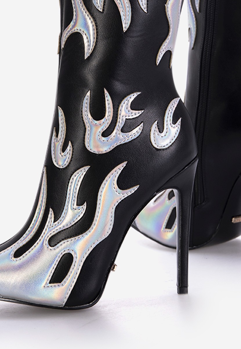 Bottines à talon fin noires Maia