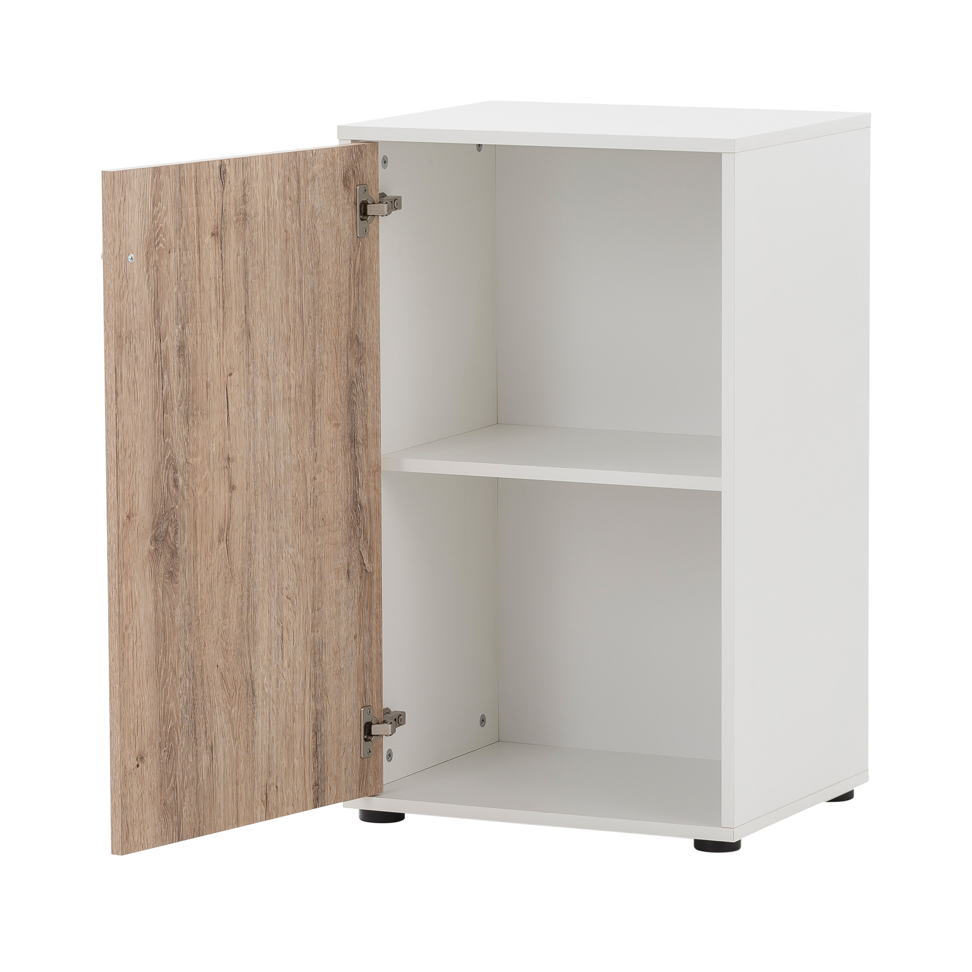 Aktenschrank - perlweiß-Wildeiche - 2 Fächer
