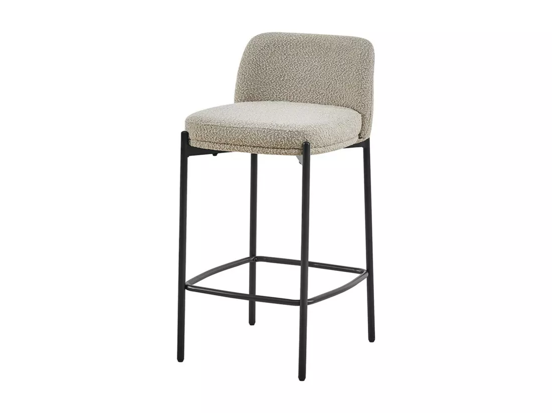 Chaise de comptoir ELISE – Couleur sable – Pieds en métal – Hauteur 85 cm – Style moderne