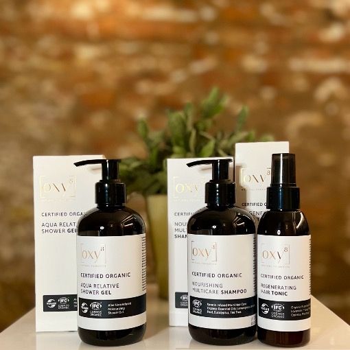 oxy8 Naturkosmetik Set - SHAMPOO & SHOWER GEL & HAIR TONIC - Pflege Trio für den Mann