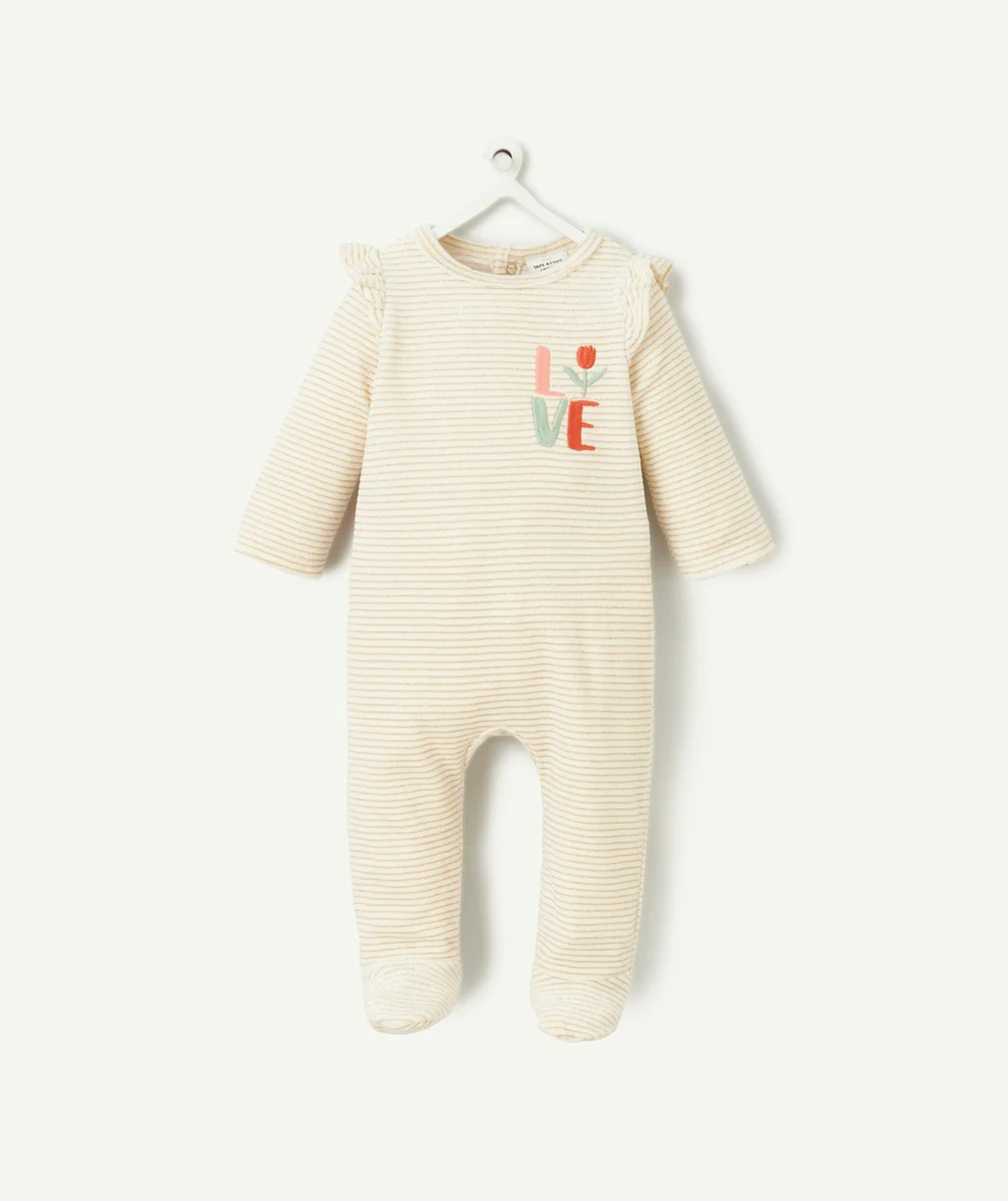 DORS BIEN BÉBÉ EN COTON BIO IMPRIMÉ AVEC LISERÉS COULEUR DORÉE