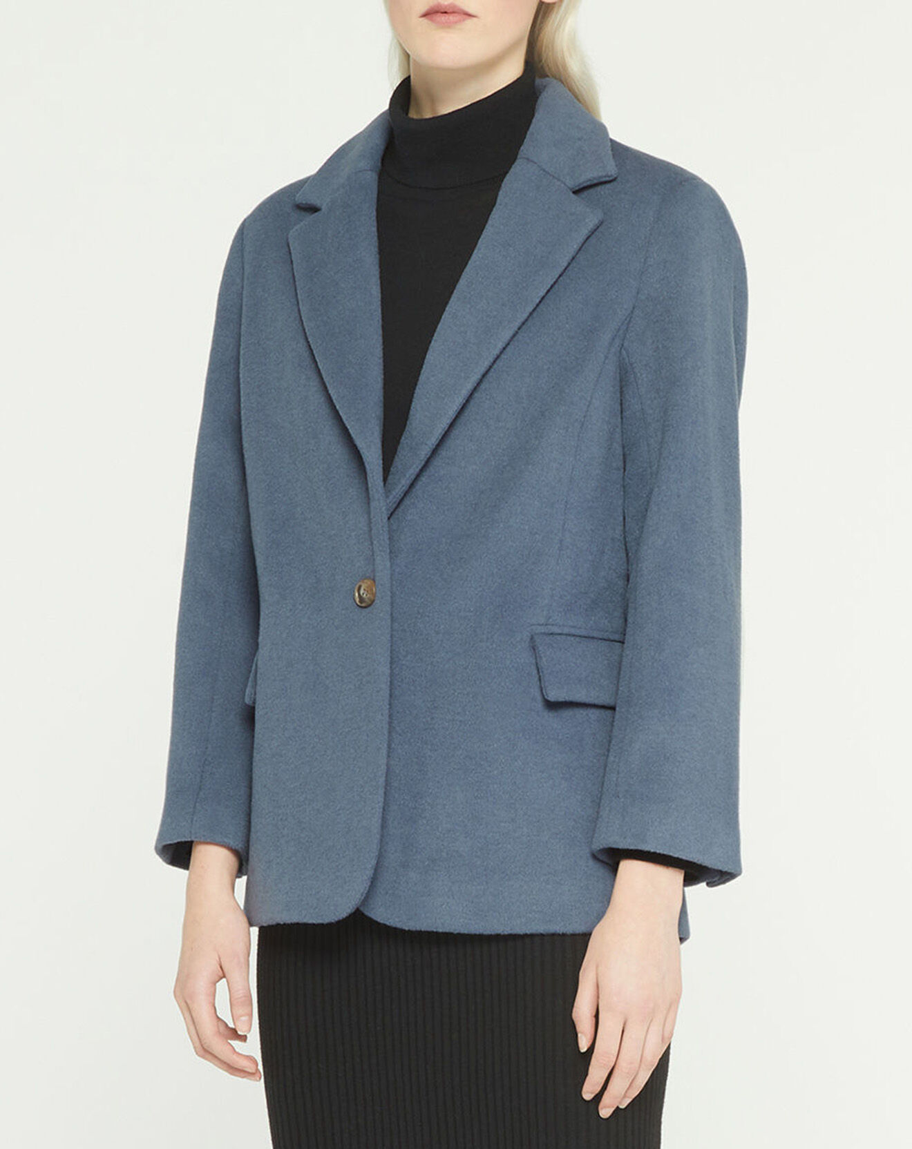 Galeries Lafayette Veste blazer oversize en Laine mélangée Clitch bleu grisé