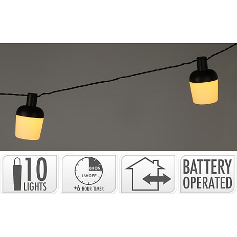 Lyskæde 10 LED 5x8 cm - varm hvid