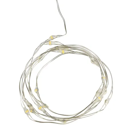 Idena LED Micro Lichterkette mit 20 LED in warm weiß am Silberdraht, USB betrieben, ca. 1,25 m