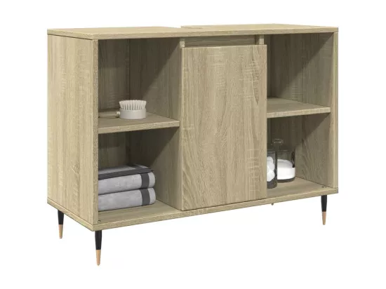 Armoire salle de bain chêne sonoma 80x33x60cm bois d'ingénierie