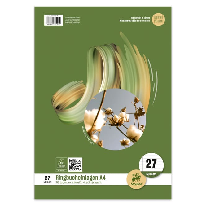 Ringbucheinlagen A4 - 50 Blatt - Lineatur 27