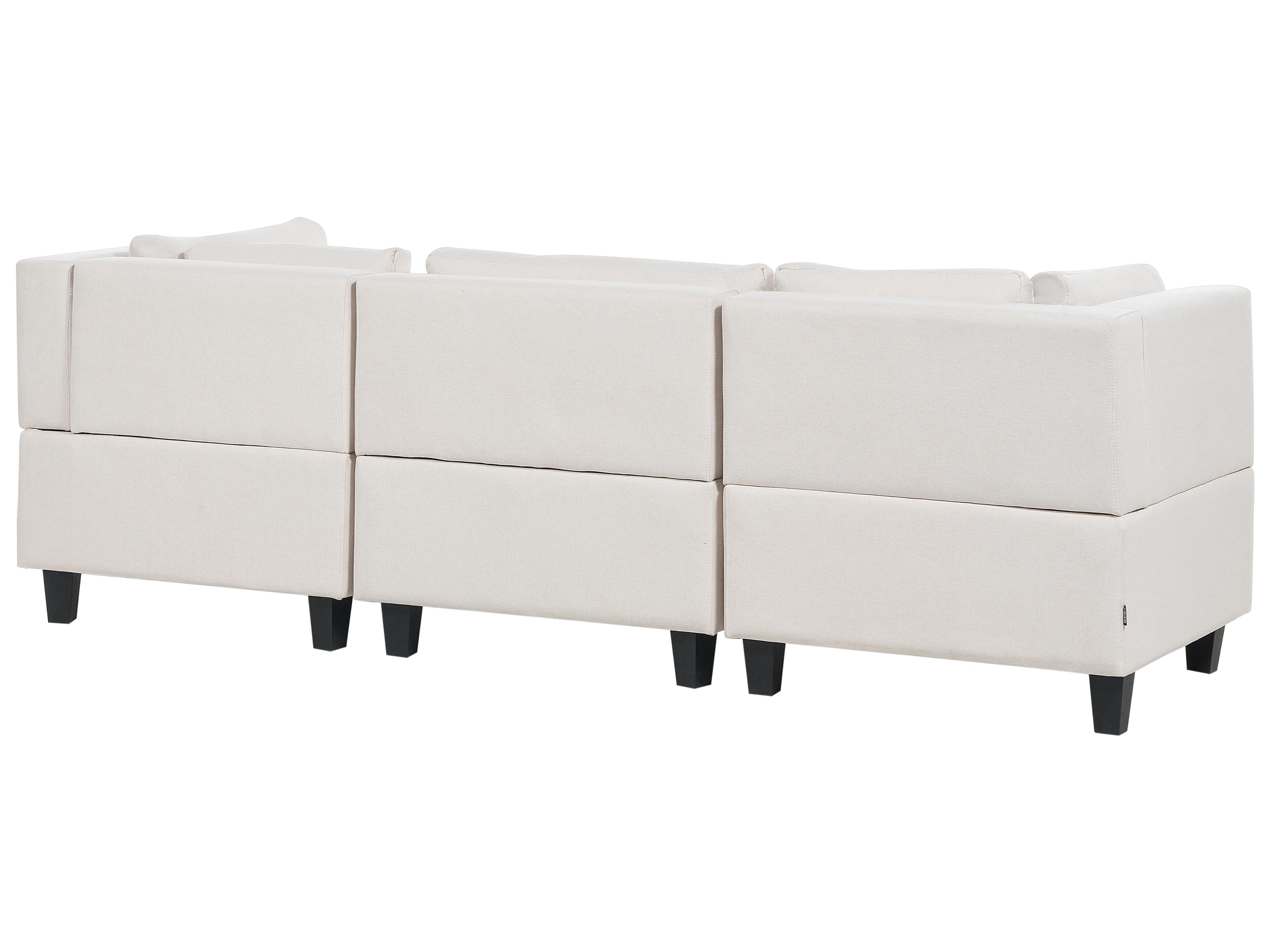 Modulaire bank 3-zits UNSTAD Stof Lichtbeige met ottomaan