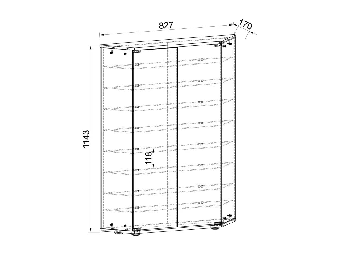 Bois Verre Stand Vitrine Étagère Cenila XL