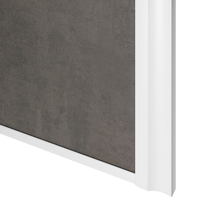 Porte de placard coulissante atelier gris antique profil blanc GoodHome Arius H. 248,5 x L. 76.2 cm + amortisseurs