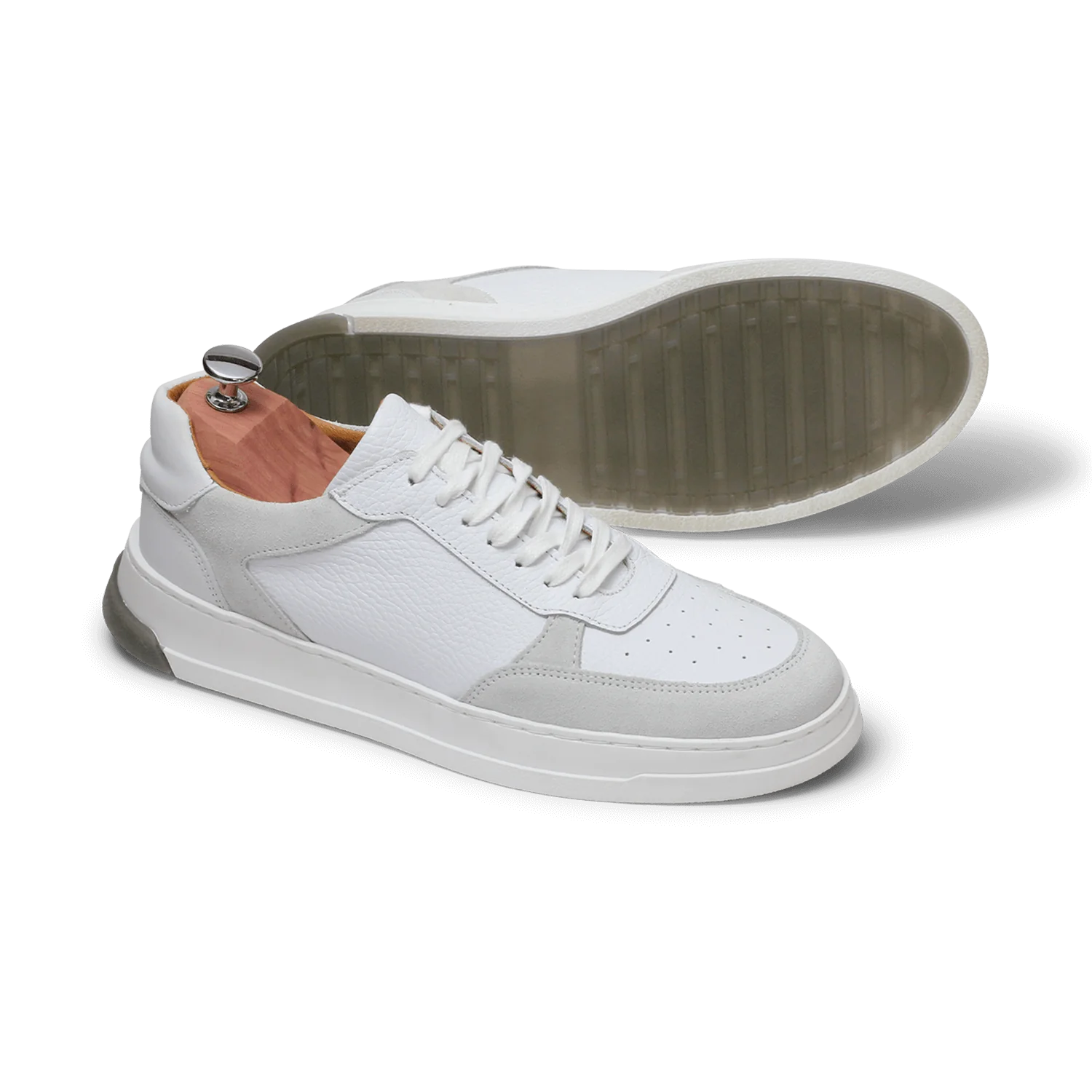 Dutone-Sneakers / Basket en cuir blanc