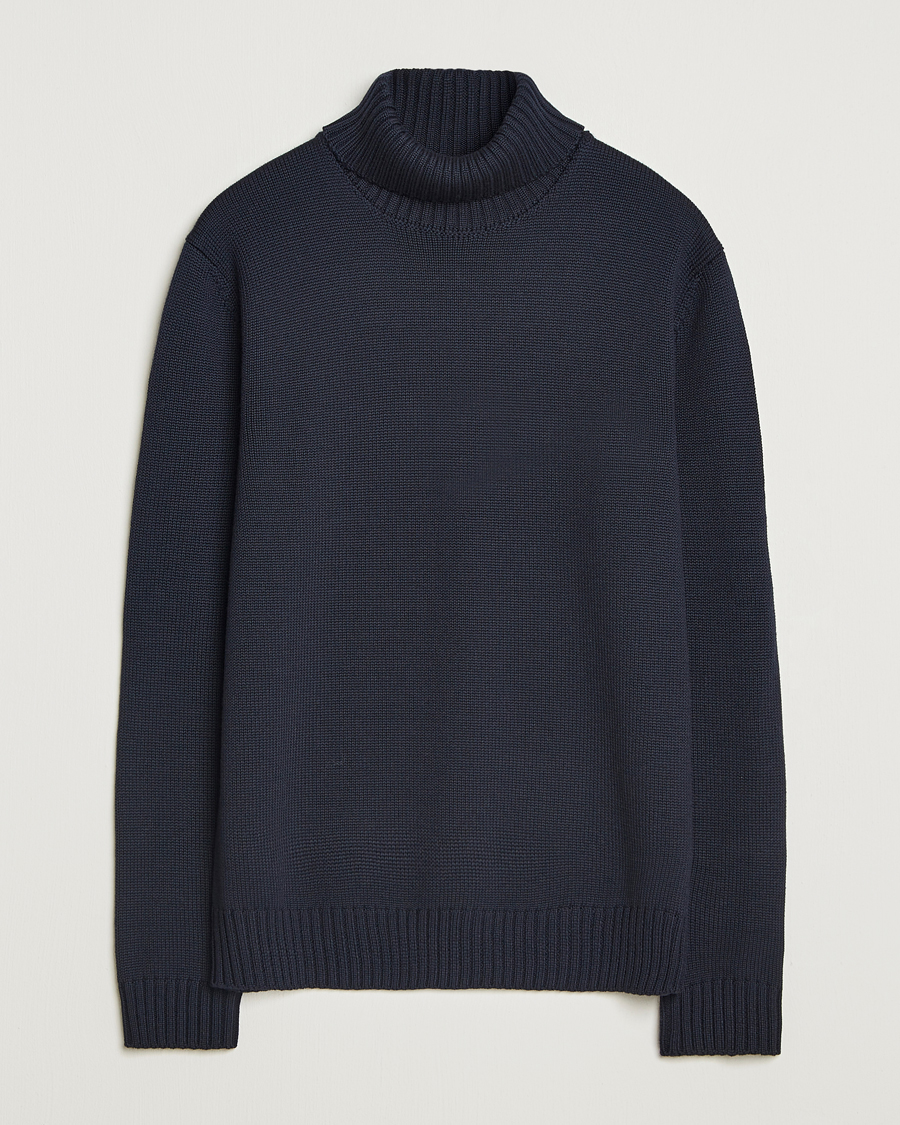 Zanone Virgin Merino Wool Rollneck Navy