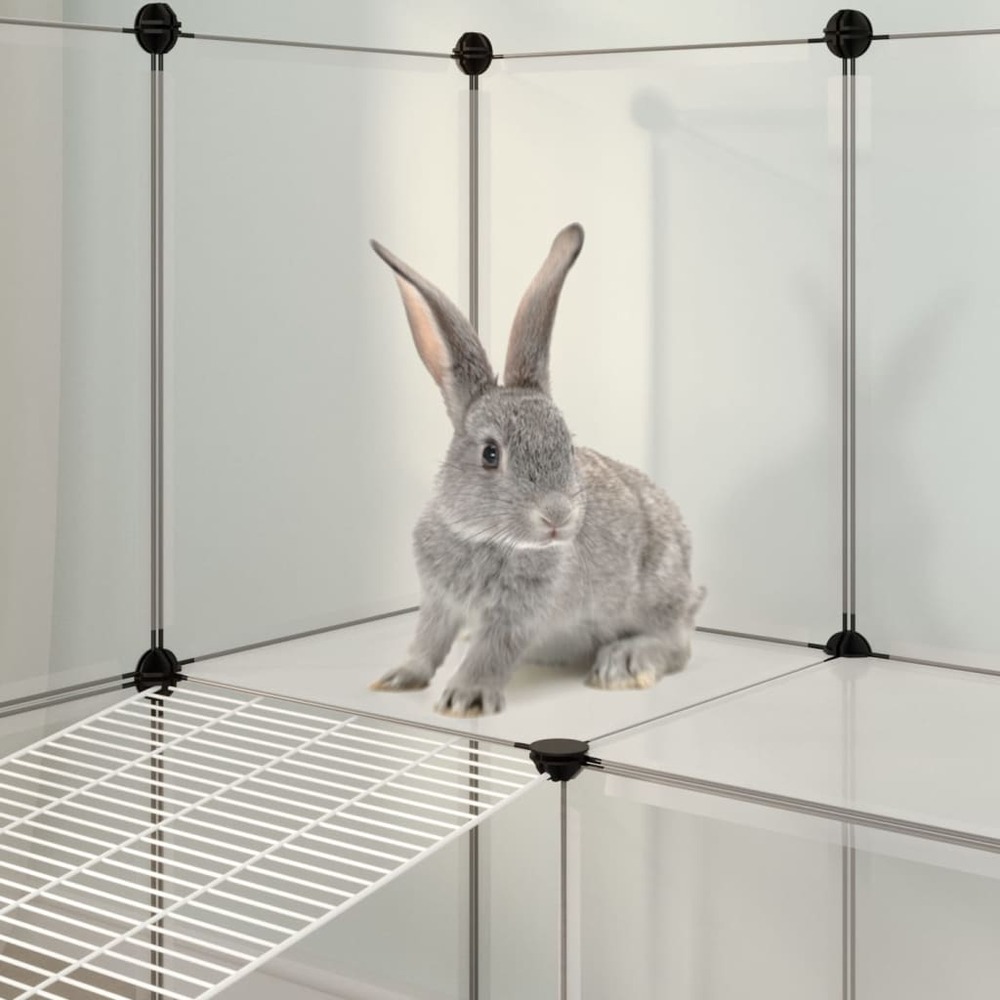 Cage pour petits animaux transparent 142x74x93 cm pp et acier