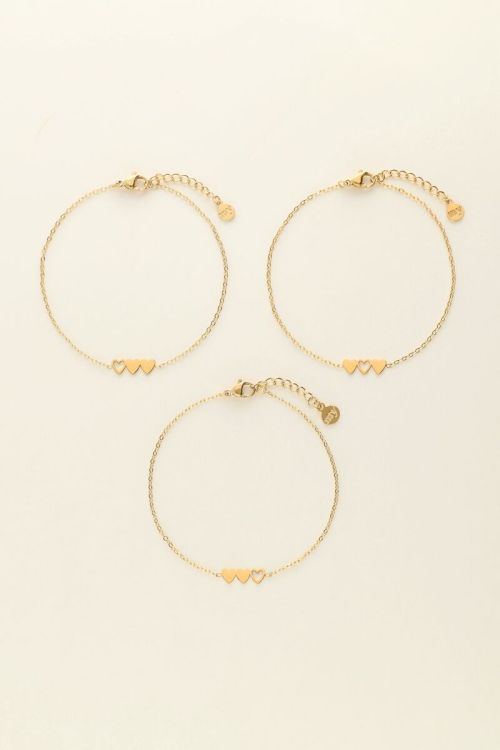 Armbanden set drie hartjes