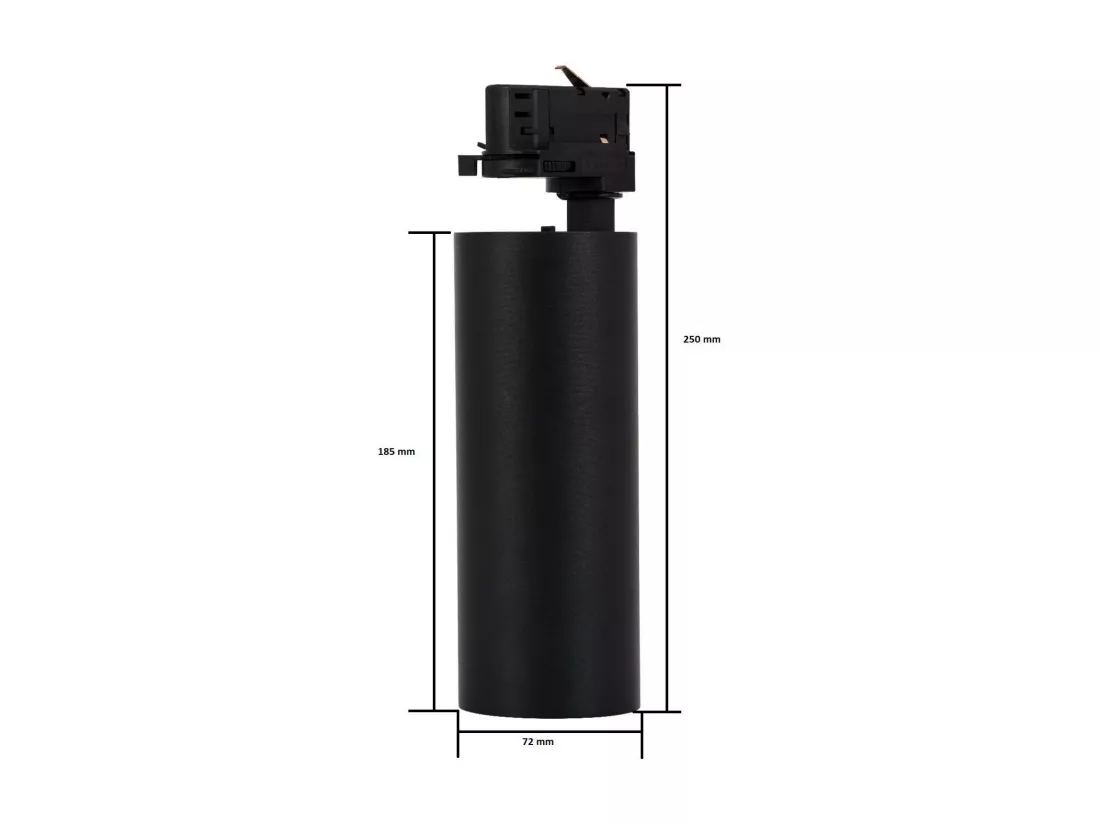 Spot LED sur Rail Triphasé 30W Bertha CCT Noir Sélectionnable (chaud-neutre-froid)
