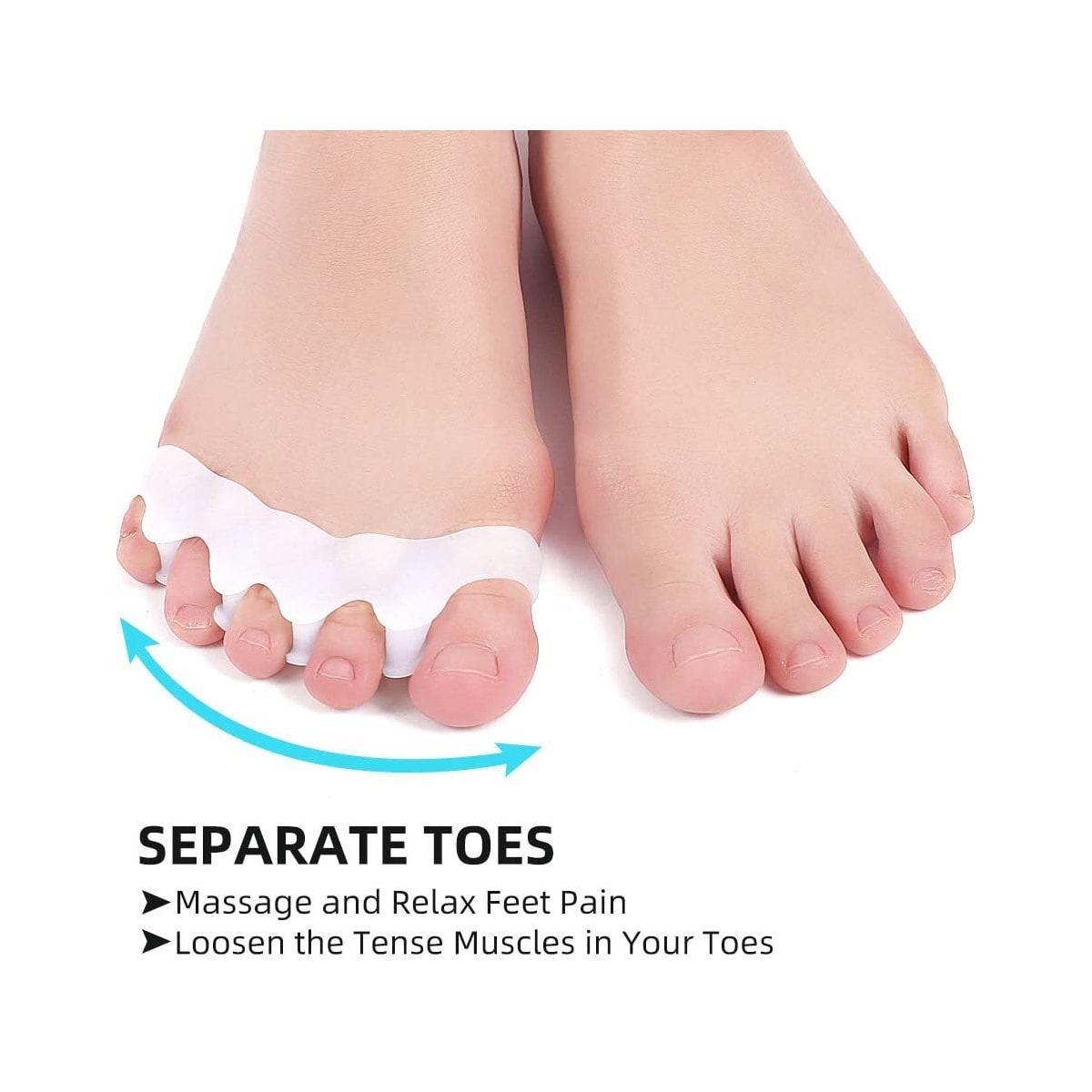 Tåskiller for Hallux valgus 1 par Hvit