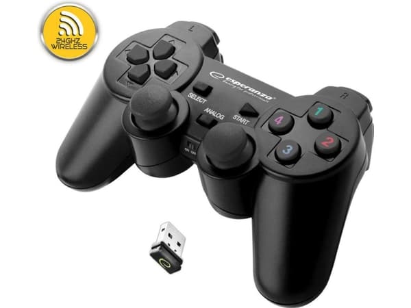 Esperanza GLADIATOR - Håndkonsoll - trådløs - 2.4 GHz - svart - for PC, Sony PlayStation 3